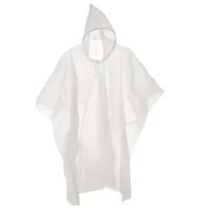 Disposable Rain Ponchos for Adults with drawsting hood