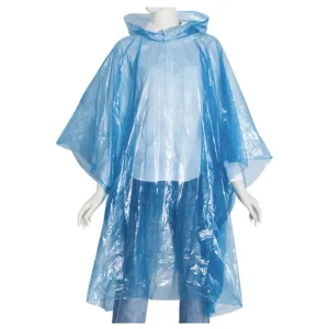Emergency poncho   Hooded plastic poncho
